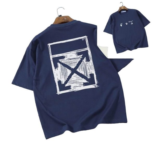 Camiseta Off-White Oversize Azul Marino
