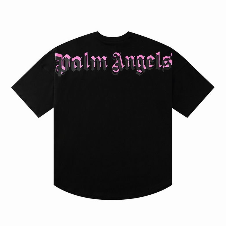T-shirt Palm Angels noir et rose