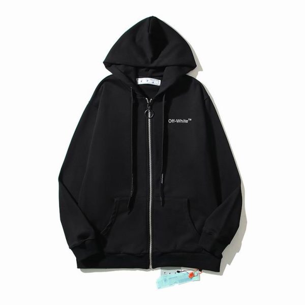 Sweat Off-White noir Zippé
