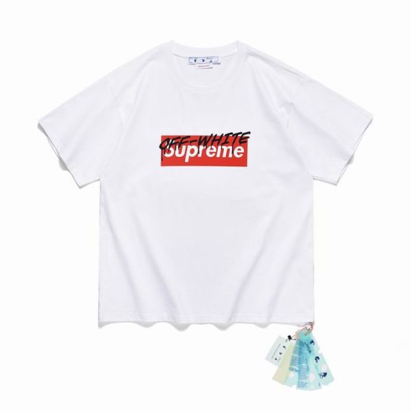 T-shirt Off-White Oversize blanc x SUPREME
