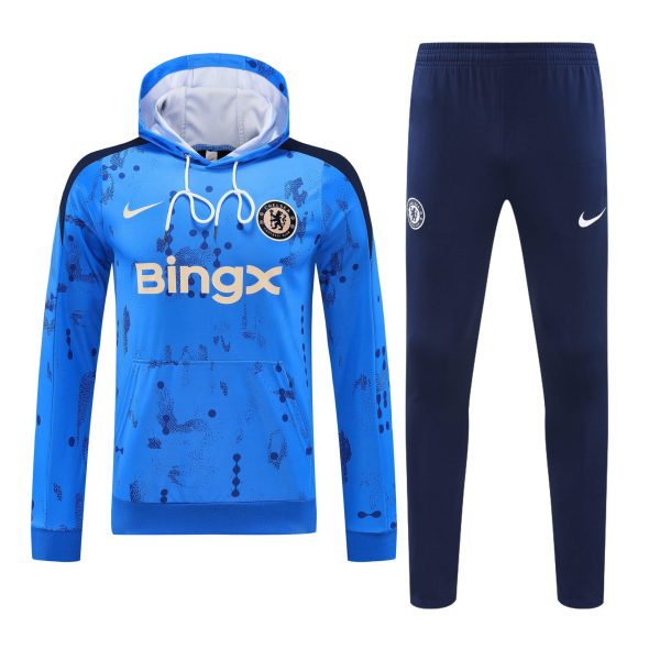 Conjunto manga larga Chelsea azul puntos