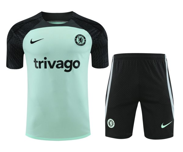 Chelsea light blue and black warm-up set