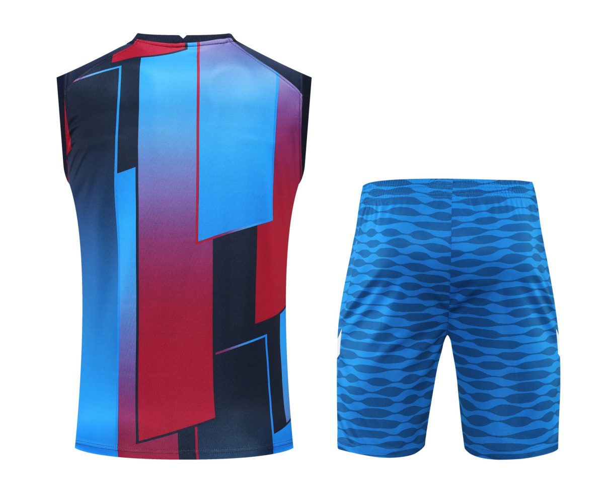 Conjunto tirantes FC Barcelon azul y rojo bloques, imagen 2