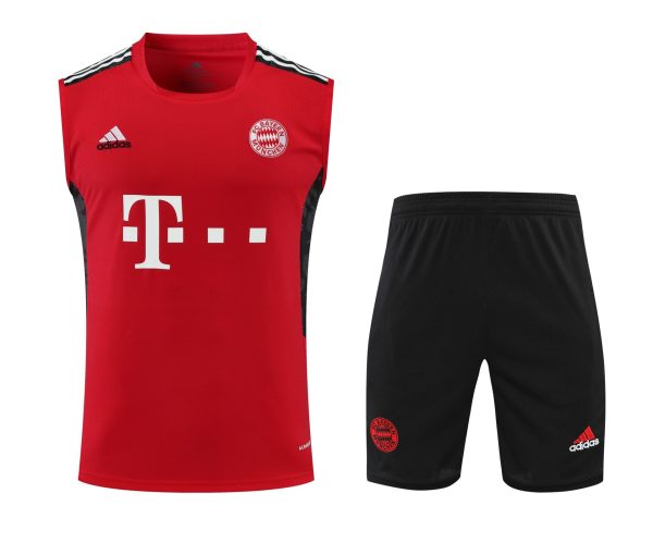 Bayern Munich red and black sleeveless kit