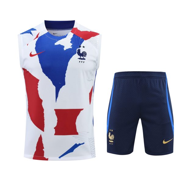 France white blue and red sleeveless kit