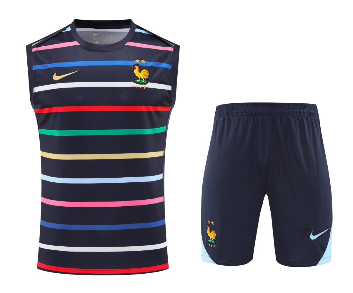 France striped sleeveless kit