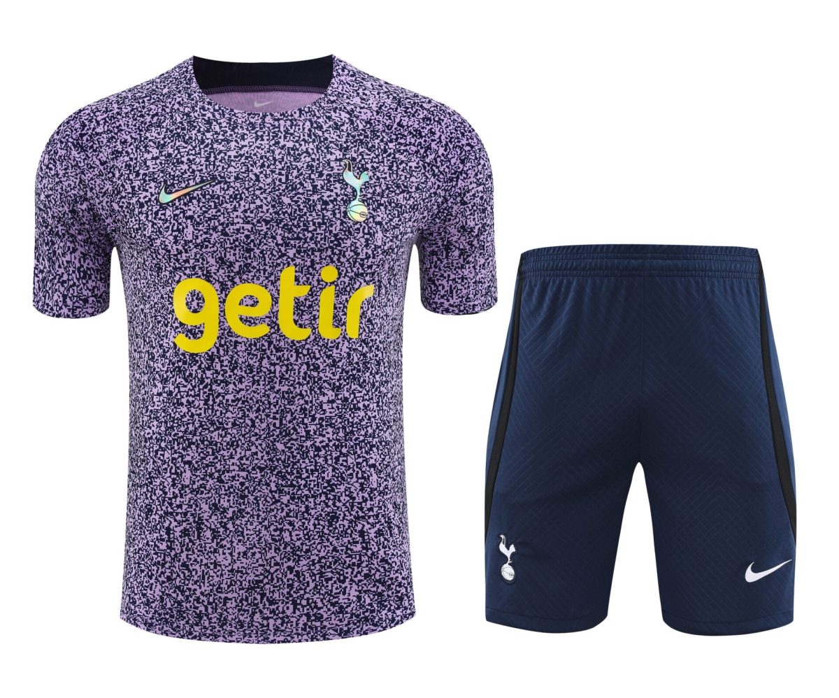 Ensemble d'échauffement Tottenham Hotspur violet et noir à pois