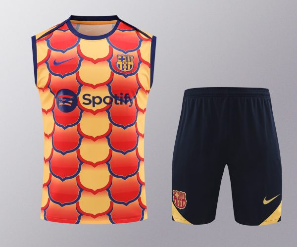 Ensemble débardeur FC Barcelona jaune et orange écussons